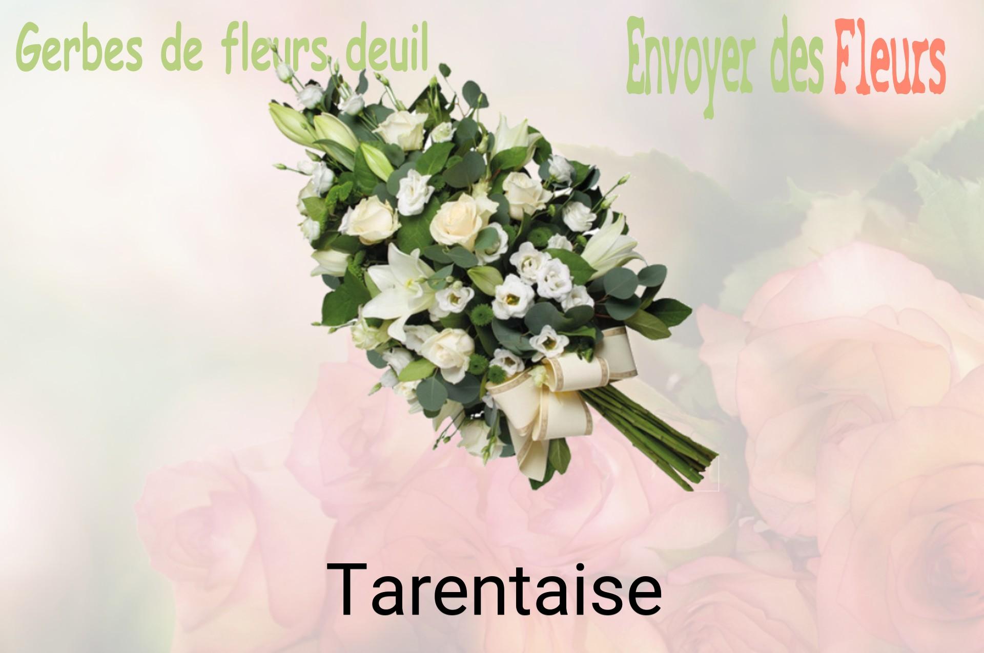 Gerbe de fleurs de deuil livrée à Tarentaise